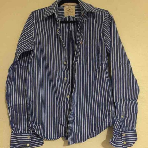 Sz s Hollister blue and white button up - Picture 1 of 2